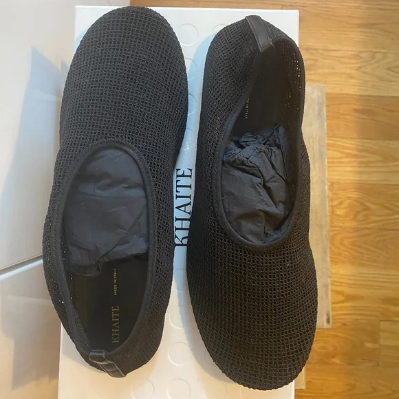 KHAITE The Maiden フラットパンプスmesh flats Khaite - Maiden Black Mesh Ballerina Flat | Mitchell Stores